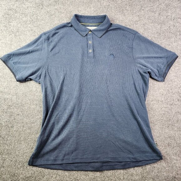 Tommy Bahama Mens Short Sleeve Performance Modal Golf Polo Size XL Gray/Blue - Picture 1 of 8